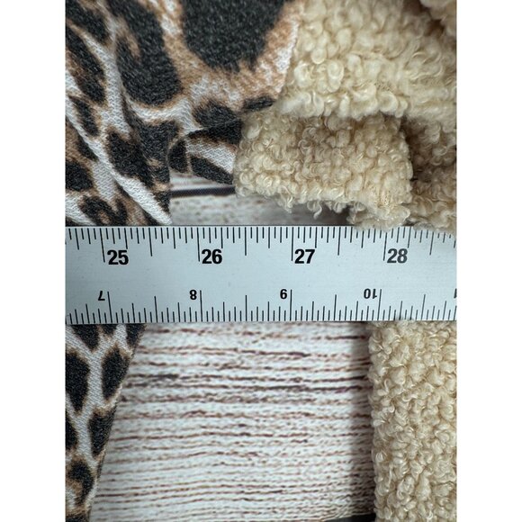 Jade by Jane Animal‎ Print Fuzzy Sleeve Oversized Hoodie Women's Size 1X Brown - Picture 9 of 10
